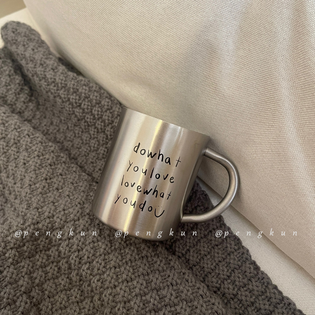 เกาหลี อิน แก้วสแตนเลส ซอก เรียบง่าย ถ้วยกาแฟหอพักครัวเรือนง่ายอังกฤษถ้วยน้ําคู่ [จริง 304 เกรดอาหาร] - รูปที่ 6