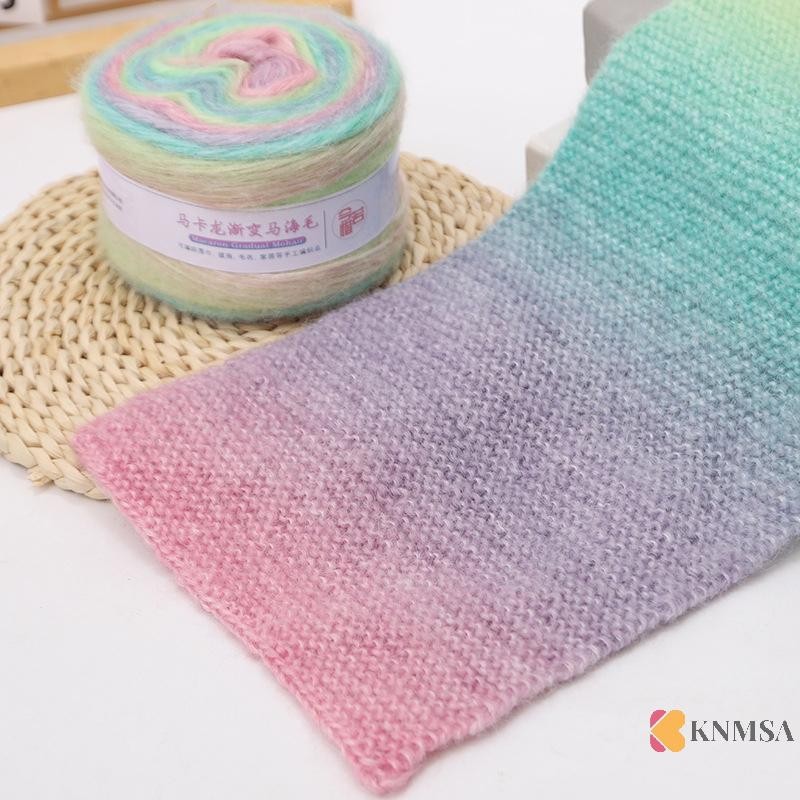 KNMSA] Gradient สีสัน Monake Multicolor Rainbow Yarn 165Meters Hand-ทอเส้นด้ายนุ่มสําหรับถักโครเชต์เสื้อกันหนาวแจ็คเก็ตสนนคค
