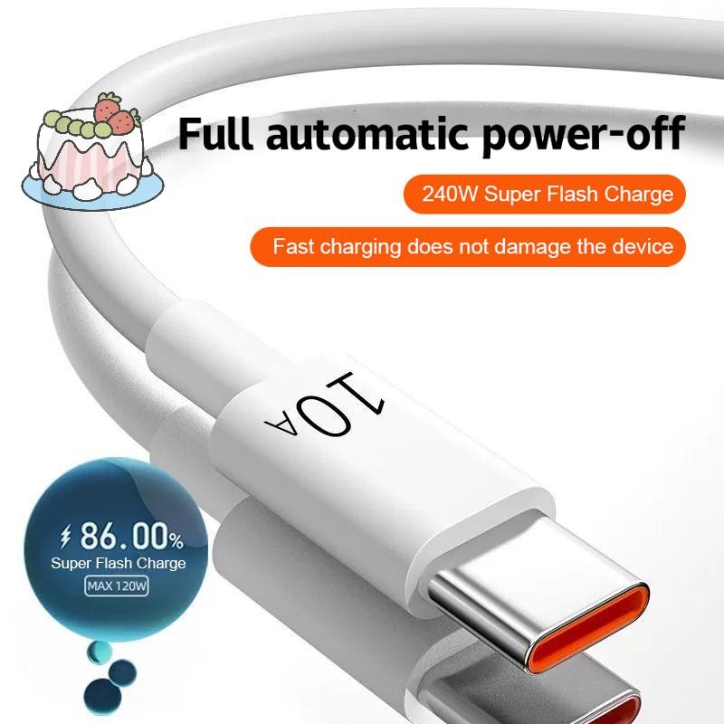 [Sep] สายเคเบิลข้อมูล 10A Type-c ปิดอัตโนมัติง่าย 2M สายเคเบิลข้อมูลรถยนต์เหมาะสําหรับ Huawei Android Universal [COD]
