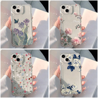 กรณีที่ชัดเจน For iPhone 16 Pro Max Flower เคสทรศัพท์ iPhone 11 12 14 15 13 Pro Max X XR XS Max 7 8 16 15 Plus เคสมือถือ