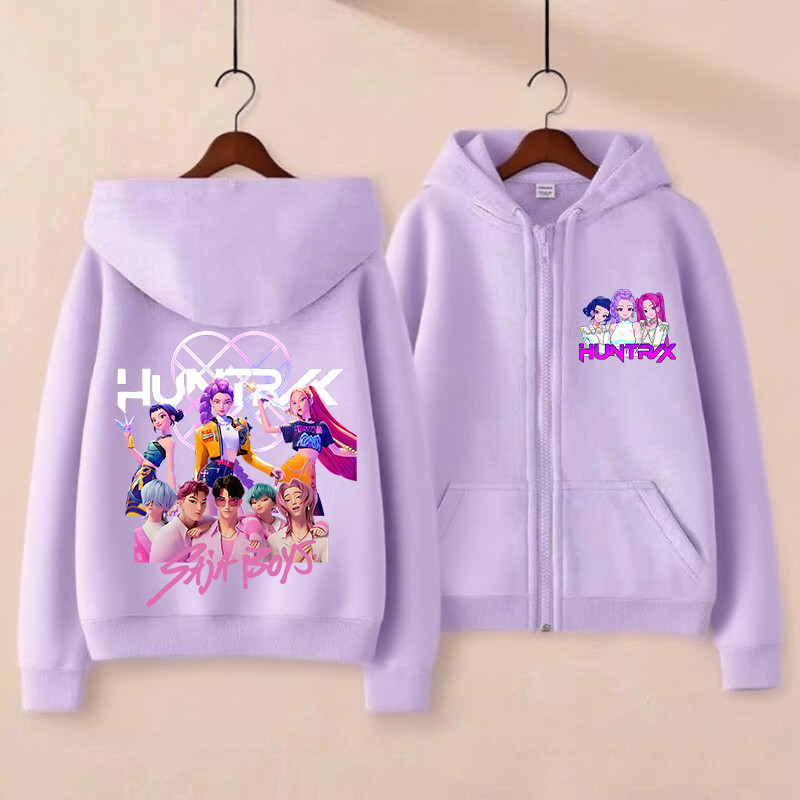 Kpop Demon hunter Hunttrix - K-Pop Demon Hunters Zipper Jacket Anime Huntrix Jacket