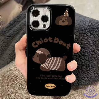 เคสไอโฟน13 17สุนัขดัชชุน ที่น่ารักพื้นผิวมันวาว สำหรับ IPhone 11 17 Air 12 13 15 14 16 Pro Max XS X 15 8 7 16 Plus XR