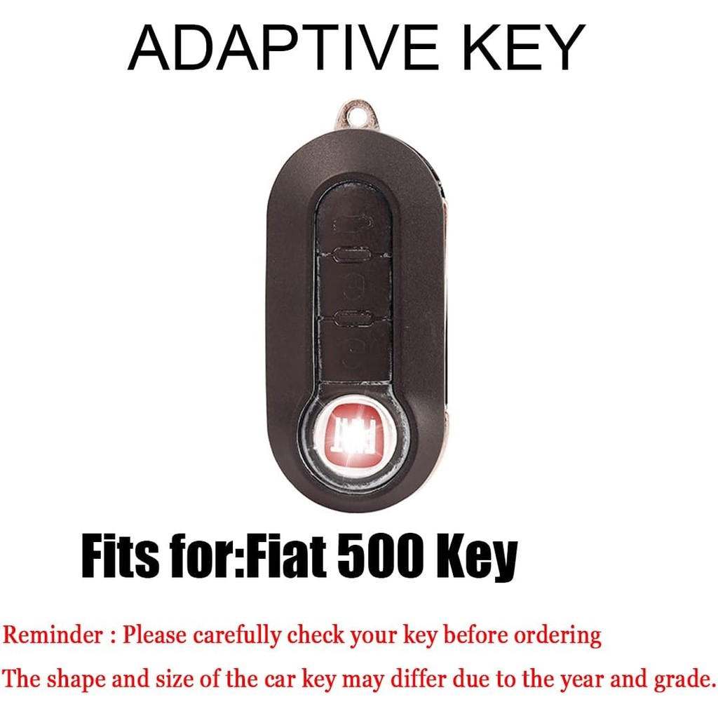 HIBEYO Key Fob สําหรับ Fiat 500 Linea 3 ปุ่ม Filping สมาร์ทรีโมท Auto Key Shell พร้อมพวงกุญแจหนังสํา