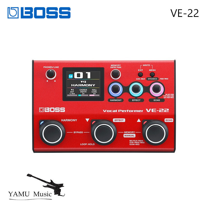 BOSS VE22 เอฟเฟกต์เสียงร้องและแป้นเหยียบกีตาร์ Looper VE22