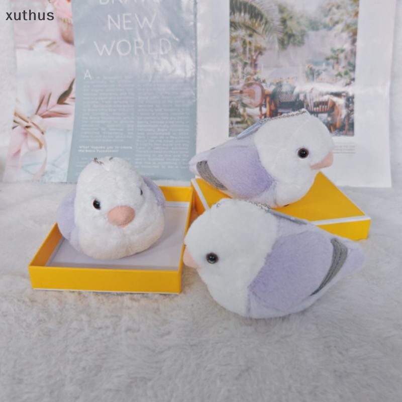 XUT Lovebird นกแก้ว High Fidelity Peony Parrot Plushie Budgie จี้ของเล่นตุ๊กตาสัตว์เหมือนจริงจําลองย