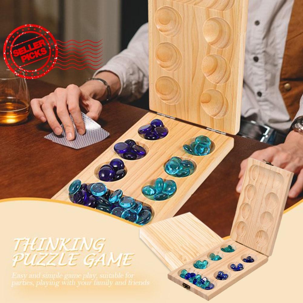 Africa Mancala Board Game Logical Thinking Training Board พับ B0j7