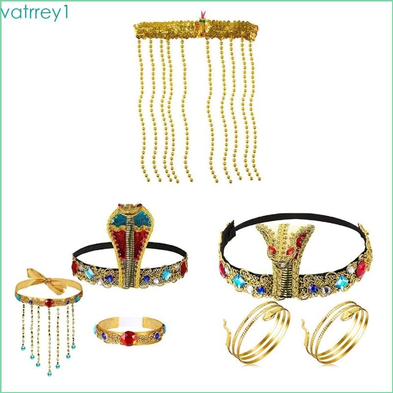 VAT1 คอสเพลย์อียิปต์งูผม Hoop คอสเพลย์แถบคาดศีรษะปาร์ตี้ฮาโลวีน Headwear