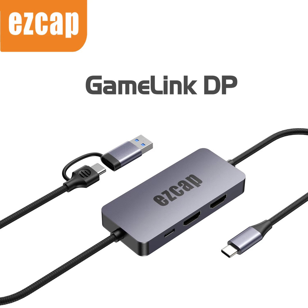 Ezcap377 GameLink DP HDMI Type C USB3.0 4K การ์ดจับภาพวิดีโอสําหรับโทรศัพท์แล็ปท็อปบันทึกสตรีมมิ่งสด