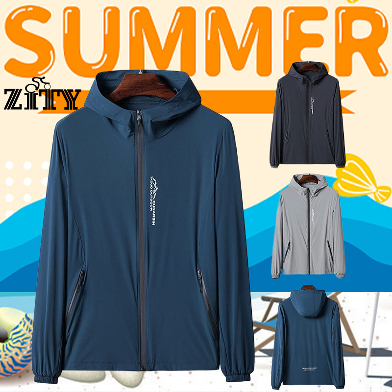 ZITY เสื้อแจ็คเก็ตสำหรับผู้ชาย ป้องกันแสงแดดและลม น้ำหนักเบาทอง่าย สวมใส่ง่ายสำหรับกิจกรรมกลางแจ้ง