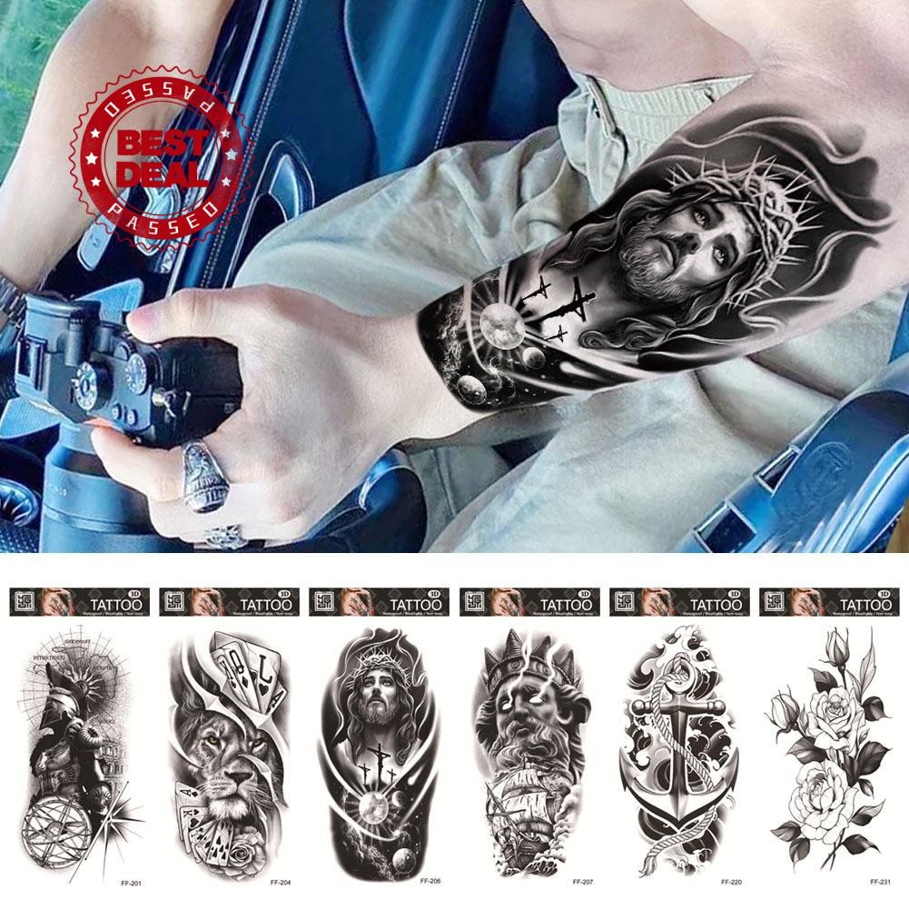 Big Arm Sleeve Tattoo Sticker กันน้ําชั่วคราว Z5j4 สติกเกอร์ Tattoo Body Art Creative P7c0 E3e3