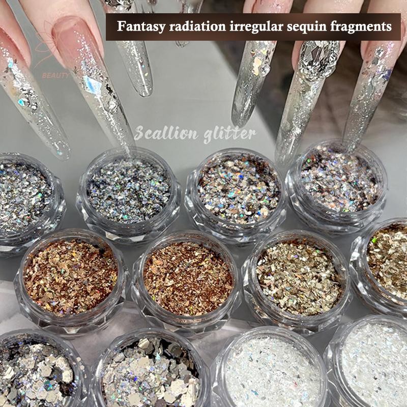 [maybeauty] 1Box Mini Sparkling Star Nail Glitter Sparkling Pentagram Nail Decorative Nail Salon Des