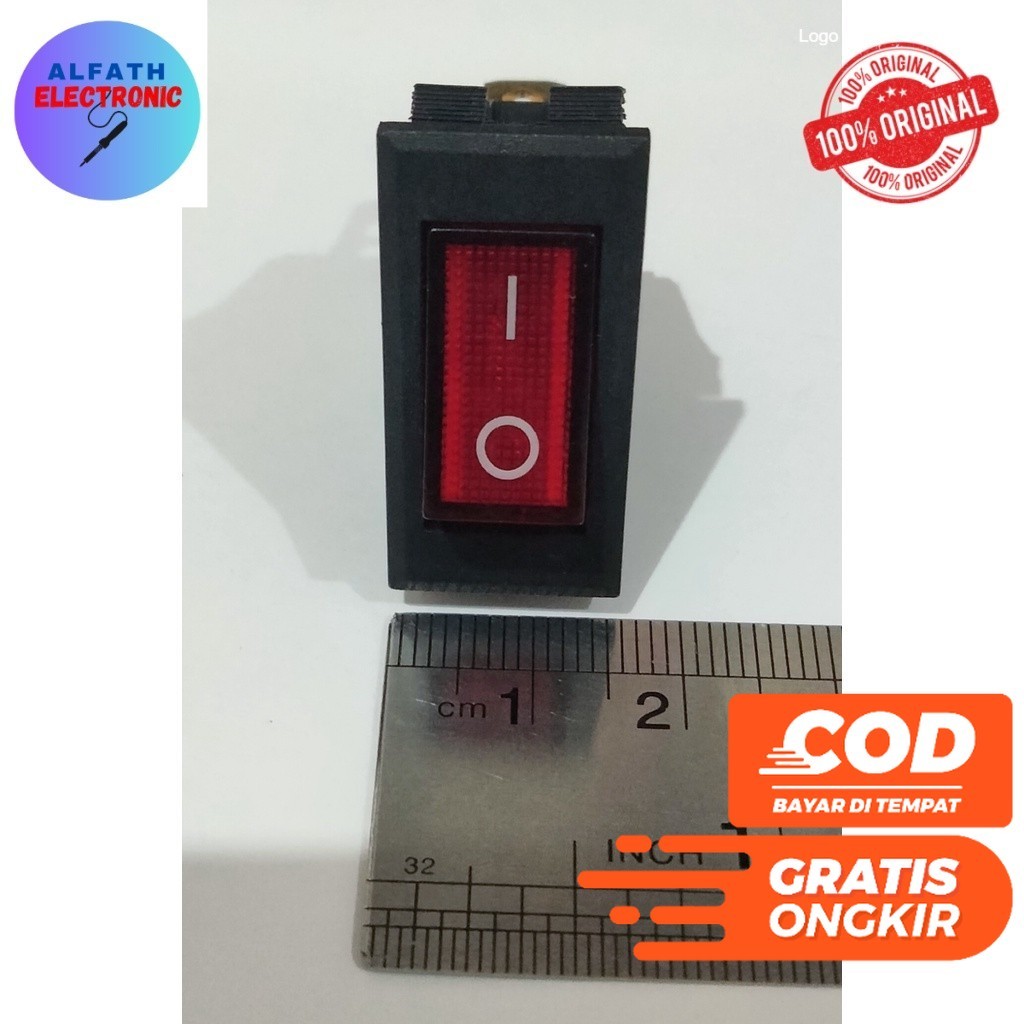 MERAH SWITCH SWIT ON OFF SWITCH 3P 3 PIN RED LIGHT คุณภาพดี