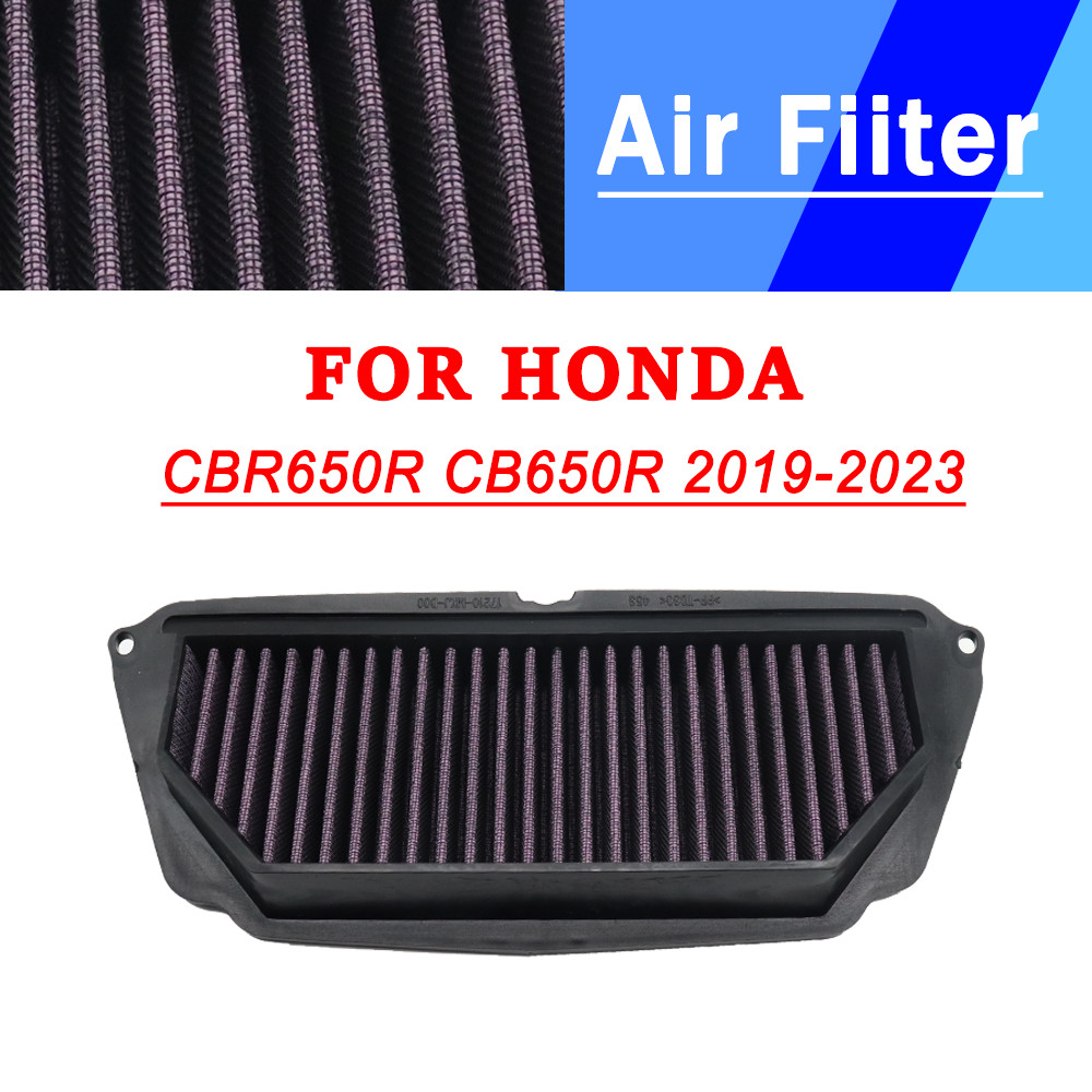 สําหรับHONDA CBR650R CB650R CBR 650R CB 650 R 2019-2023 2022 2021 2020 รถจักรยานยนต์กรองอากาศล้างทําความสะอาดได้รีไซเคิลอุปกรณ์เสริม
