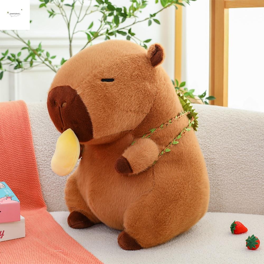 JEWELRYBOX5 จําลอง Capybara เครื่องประดับ, กระเป๋าเป้สะพายหลังผลไม้สามารถดึง Capybara ตุ๊กตาตุ๊กตา, 