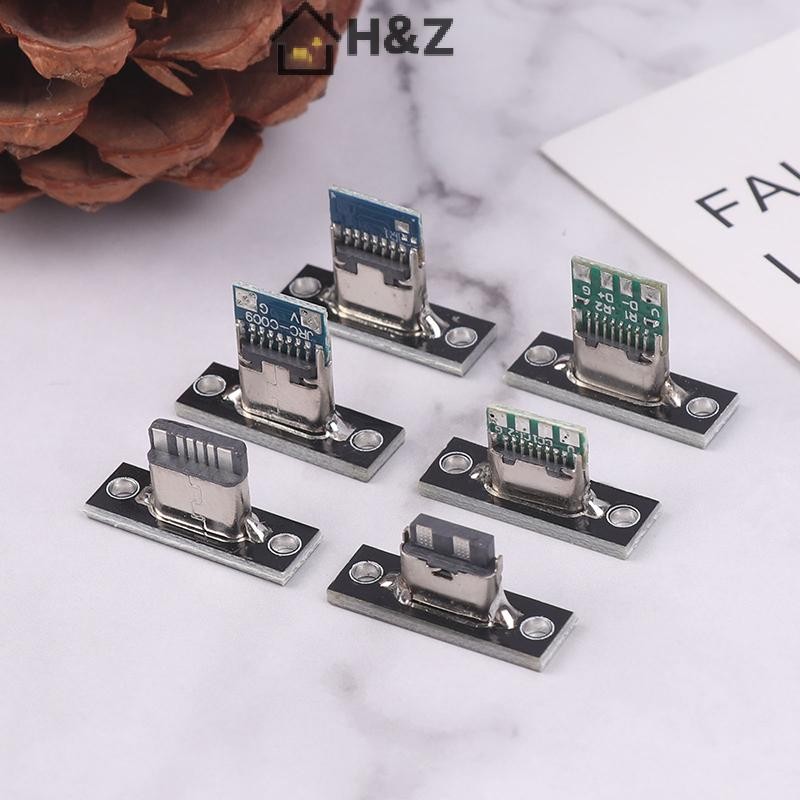 H & Z 5 ชิ้น USB 3.1 ประเภท C ซ็อกเก็ตสกรูแผ่นยึด Type-C แจ็ค USB 3.1 Type-C 2Pin 4Pin หญิงเชื่อมต่อ