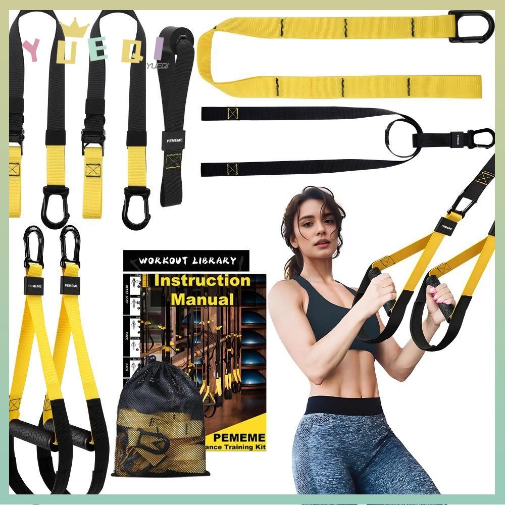 YUEQI Resistance Training Kit, Full-Body Workout P3-Trx Fitness Suspension Training Belt, Portable F
