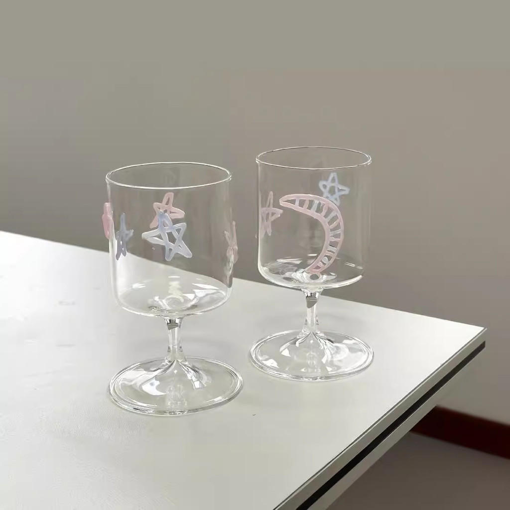 การออกแบบดั้งเดิม Dopamine Star Color แก้วน้ํากุณโฑทนอุณหภูมิสูงแก้วค็อกเทล ins 5YYYY