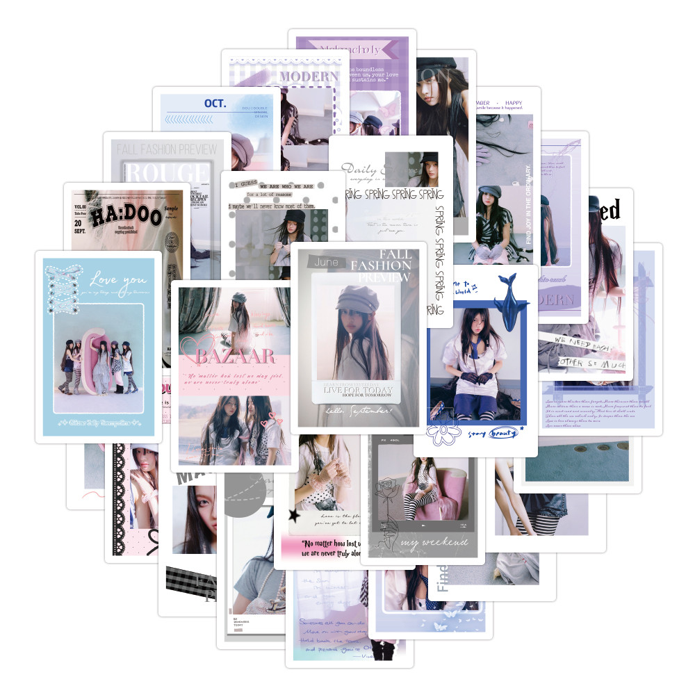 สติ๊กเกอร์ K-Pop ILLIT Merch สไตล์ C 30 ชิ้น - สติ๊กเกอร์ตกแต่ง DIY สําหรับสมุดมือ, กระเป๋าเดินทางแล