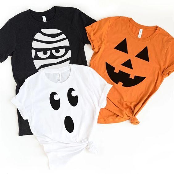 HOONEYBEE - READY STOCK -  HALLOWEEN TSHIRT UNISEX  CUSTOM , Putih เสื้อยืดฮาโลวีน