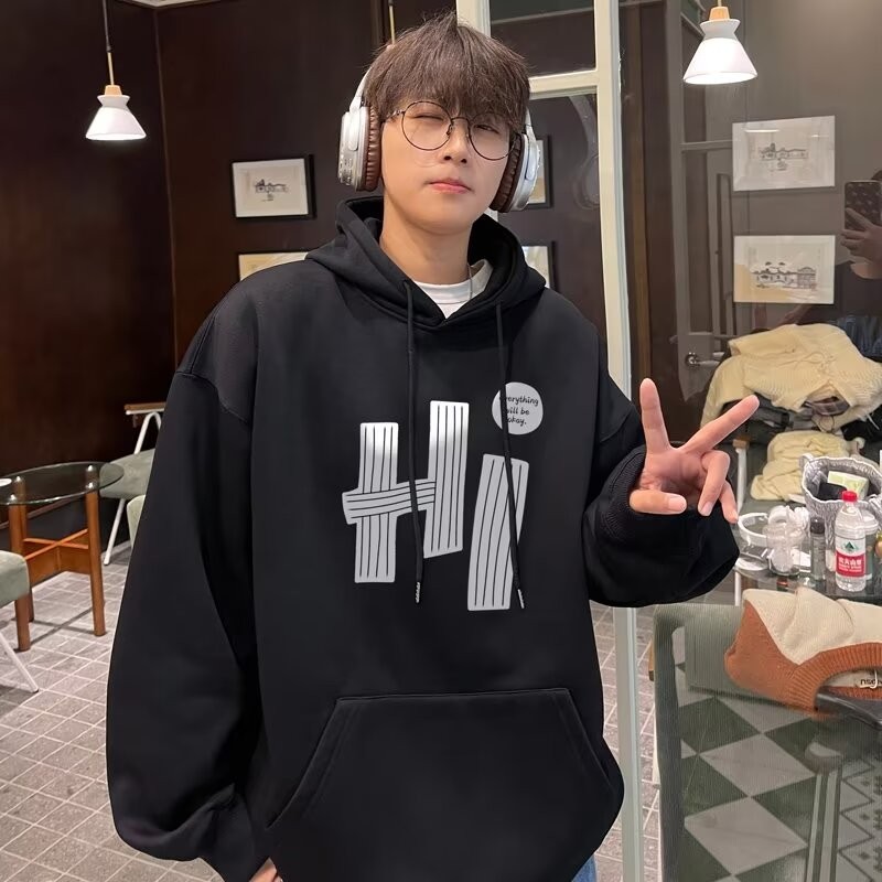 23new Street Wear Sweatshirt พิมพ์ All-Match แจ็คเก็ตฤดูใบไม้ผลิฤดูใบไม้ร่วง COD สไตล์ใหม่ผู้ชาย Hoo