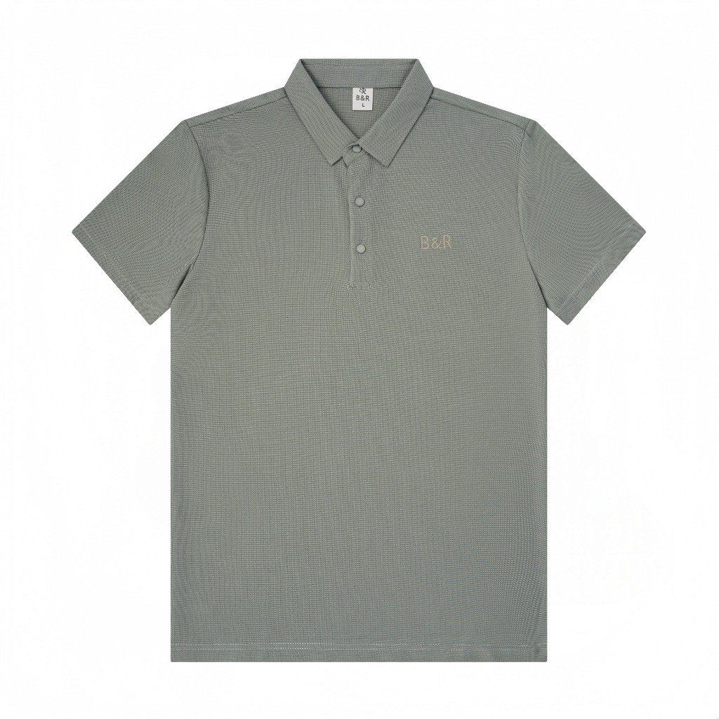 B&R เสื้อโปโลแฟชั่น สีล้วน ปักโลโก้ ระบายอากาศได้ดีใส่สบาย ฤดูร้อนเย็น เรียบง่ายแมทช์ง่าย ขอแนะนำให้ซื้อขนาดที่ใหญ่กว่า - รูปที่ 7