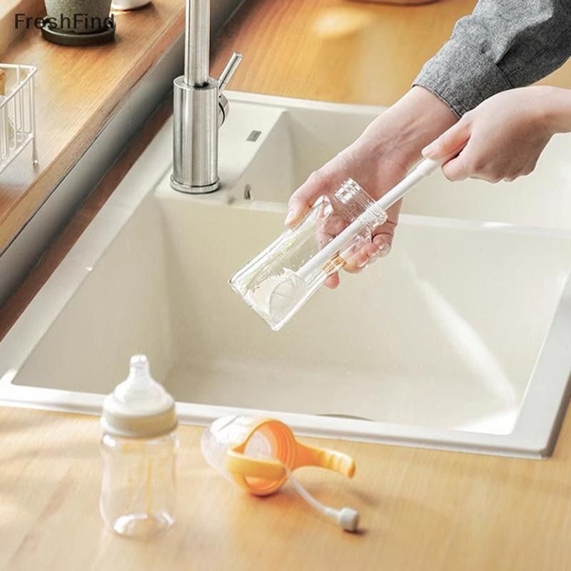 Null ถ้วยทําความสะอาดแปรงด้ามยาวขวดทําความสะอาดซิลิโคนขวดนม Wineglass ถ้วยทําความสะอาดครัวเรือนแก้วแ