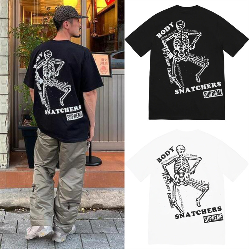 เสื้อยืดแขนสั้นใหม่ trend พิมพ์ลายรอบคอแบบกะโหลก ใส่ได้ทุกวัน ใช้ได้ทั้งผู้ชายและผู้หญิง TFS4