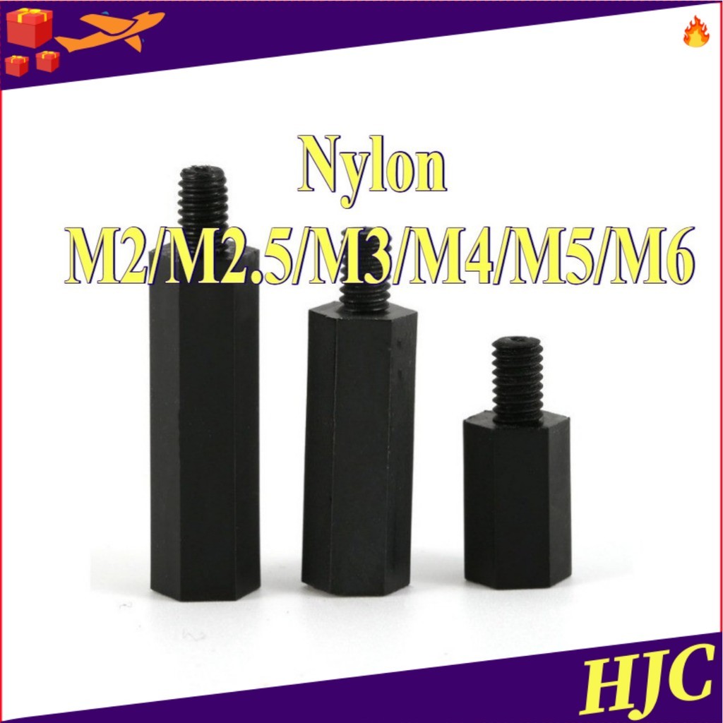 คอลัมน์ไนลอนหกเหลี่ยมหัวเดียว, คอลัมน์แยก, คอลัมน์รองรับ, คอลัมน์สเปเซอร์, สกรูแกนพลาสติก M2/M2.5/M3