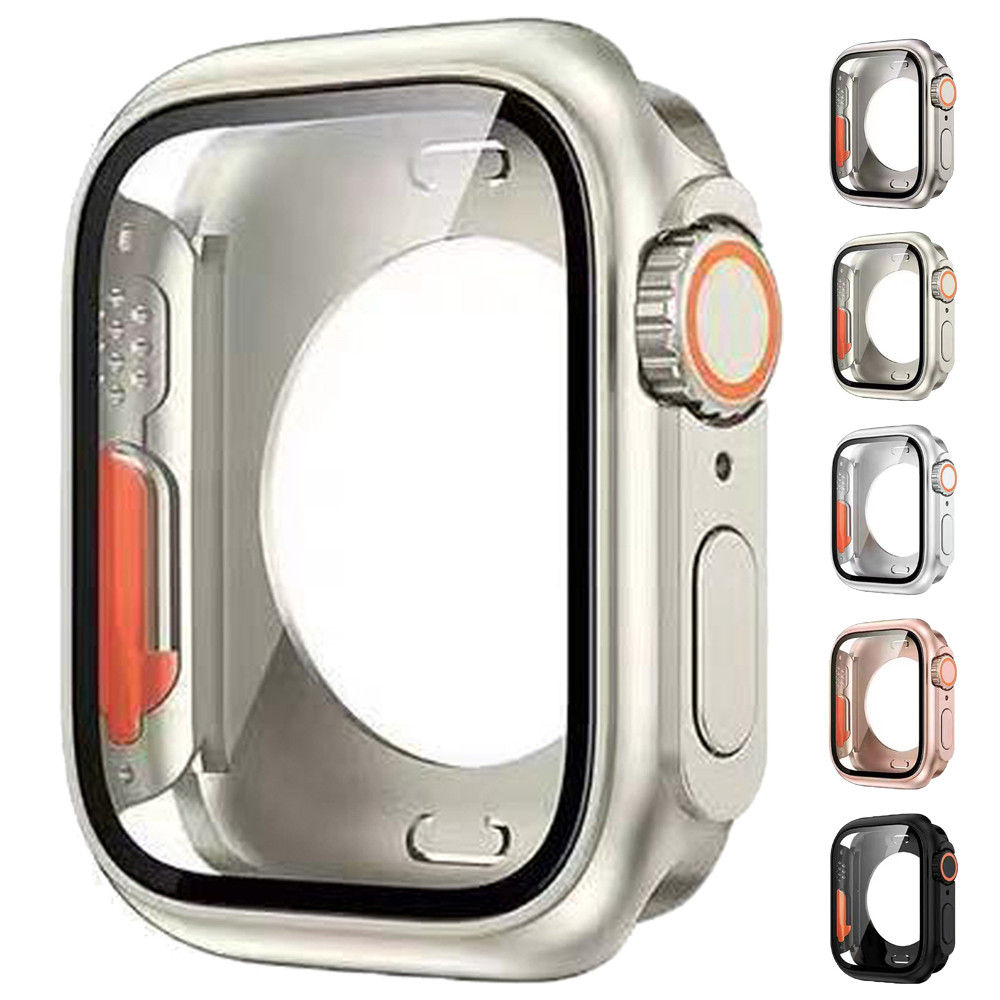 Upgrad รุ่น PC Firm สําหรับ iWatch Case 45 มม.44 มม.46 มม.แก้วลักษณะอัพเกรดเปลี่ยนเป็น Ultra IWatch11 10 9 8 7 SE 6 5 4
