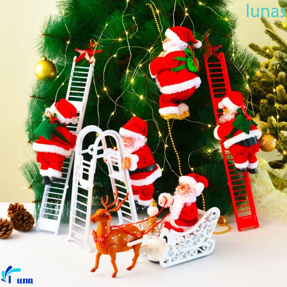 LUNASOL ซานตาคลอสไฟฟ้า, เชือกปีนเขาบันได Twerk Santa Claus, อุปกรณ์คริสต์มาสร่มชูชีพขี่กวาง Twerk บั