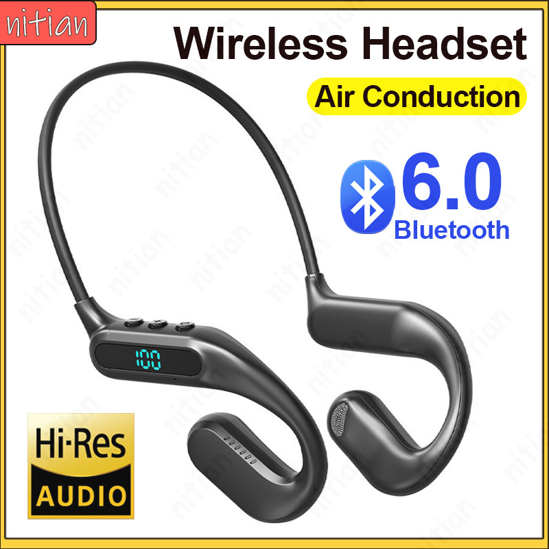 หูฟังไร้สาย Air Conduction Bluetooth 6.0 หูฟังกีฬาเพลงNoise Cancelling ชุดหูฟัง HiFi คุณภาพเสียง IPX