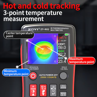 ZOYI R02 กล้องถ่ายภาพความร้อน Thermal Imaging Multimeter IR Camera 240x240 True RMS Tester