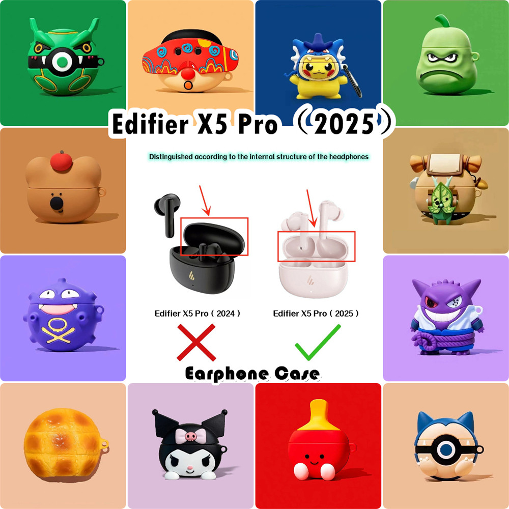 READY STOCK!นําไปใช้กับ Edifier X5 Pro（2025） เคส Case เคสหูฟัง การ์ตูนซอก ซิลิโคนนุ่ม เคส เคสหูฟัง NO.3