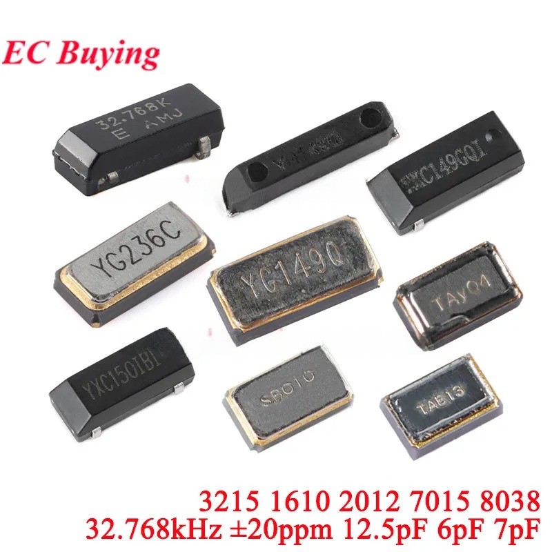 5-10 ชิ้น 3215 1610 2012 7015 8038 SMD Passive คริสตัล Oscillator 32.768kHz 32.768 kHz 32.768k Hz ± 