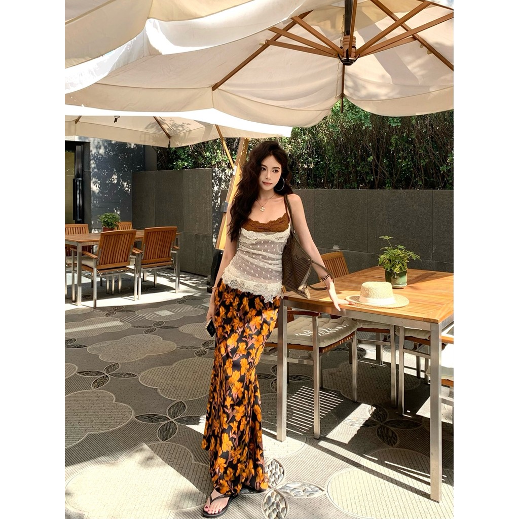 KUMI พร้อมส่ง🍒ลูกไม้เสื้อสายเดี่ยว เปิดหลัง ตาข่าย สไตล์ฝรั่งเศส ทรงรัดรูป เสื้อสายเดี่ยวผู้หญิง แฟชั่นเกาหลี แมทซ์ง่าย - รูปที่ 6