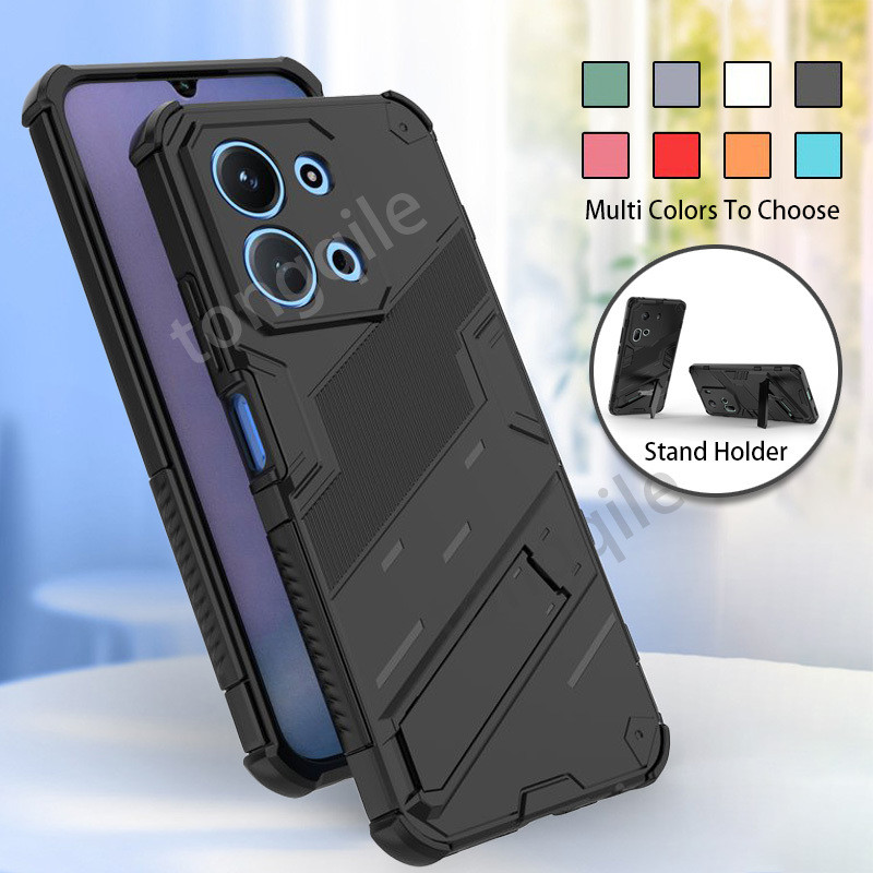 เคสกันกระแทกสําหรับ Redmi 15C 4G Redmi15C Xiaomi 2025 ฝาครอบโทรศัพท์ปลอกขาตั้งวงเล็บเกราะรวมทุกอย่าง Soft TPU Edge Hard PC กลับกรณี Anti Drop
