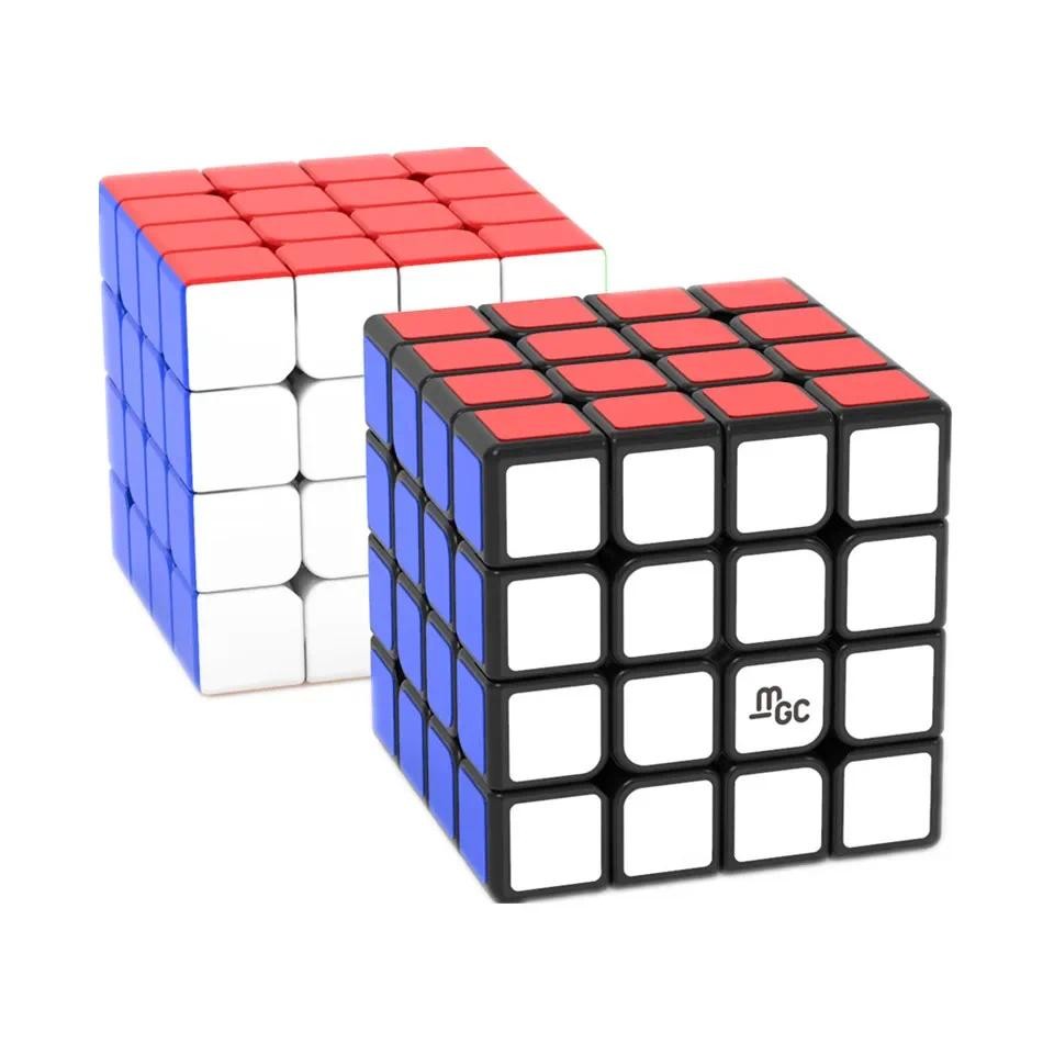 YongJun MGC 4X4 Magnetic Magic Cube ปริศนาการศึกษา Aurora UV/สติกเกอร์/สีดํา Cubo Magico ของเล่นเด็ก