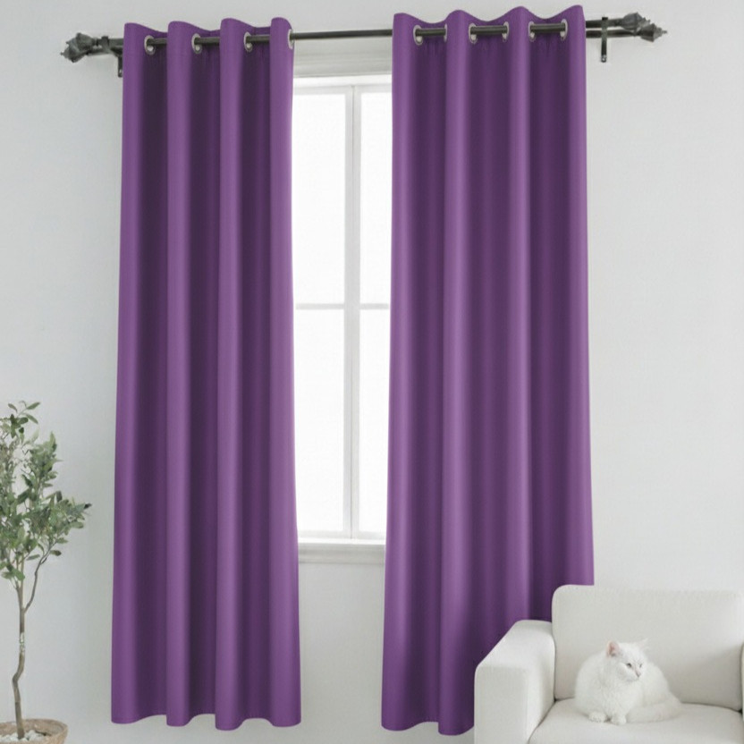 ผ้าม่านสีม่วง ม่านทึบแสง กันUV ติดหน้าต่าง ประตู กั้นห้อง ม่านกั้นแอร์ (พร้อมส่ง)