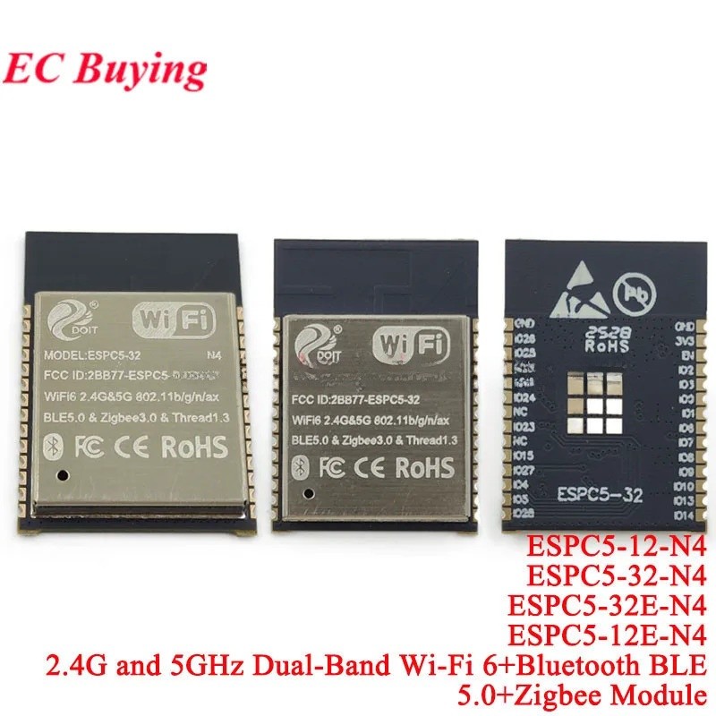 2 ชิ้น/1 PC ESP32-C5 ESP32C5 2.4G 5GHz Dual Band WIFI6 BLE Wi-Fi 6 BLE5.0 Zigbee โมดูล ESPC5-12 ESPC