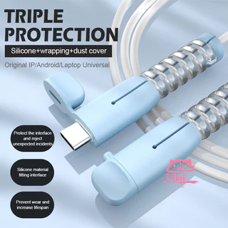 ตัวป้องกันสายข้อมูลAndroid/IP Type C/USB Charger Cable Protector USB to Type C ปลั๊กสายเคเบิล Anti Fracture ฝาครอบซิลิโค
