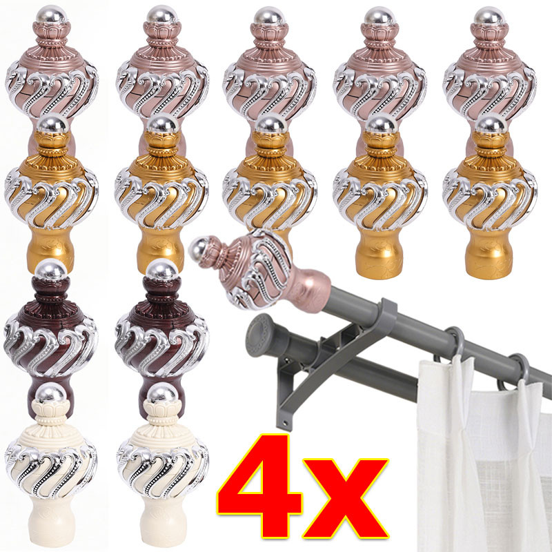 1/2/4 ชิ้น เคสป้องกันฝาครอบราวม่านพลาสติก / หัวเสาตกแต่งแบบโรมันยุโรป