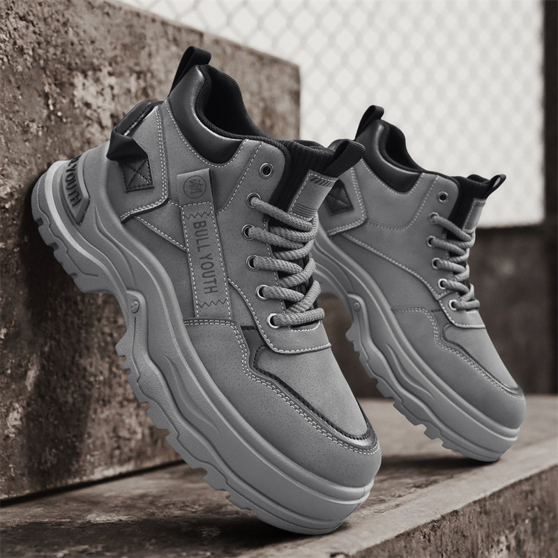 Y รองเท้าผู้ชายสไตล์อังกฤษ High-Top ผู้ชายแฟชั่นฤดูใบไม้ร่วงรองเท้าสบายๆ gi à รองเท้าลําลอง Martin B