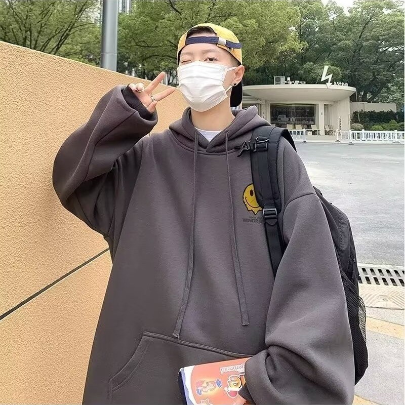 COD 2025 Men's Hoodie Spring Autumn Ins Hong Kong Style Loose Trendy Cartoon Print Versatile Jacket 