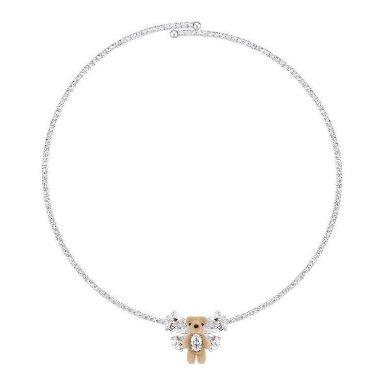 สร้อยคอ Gem Female Bear Pavé Collar Bowknot 3RAE