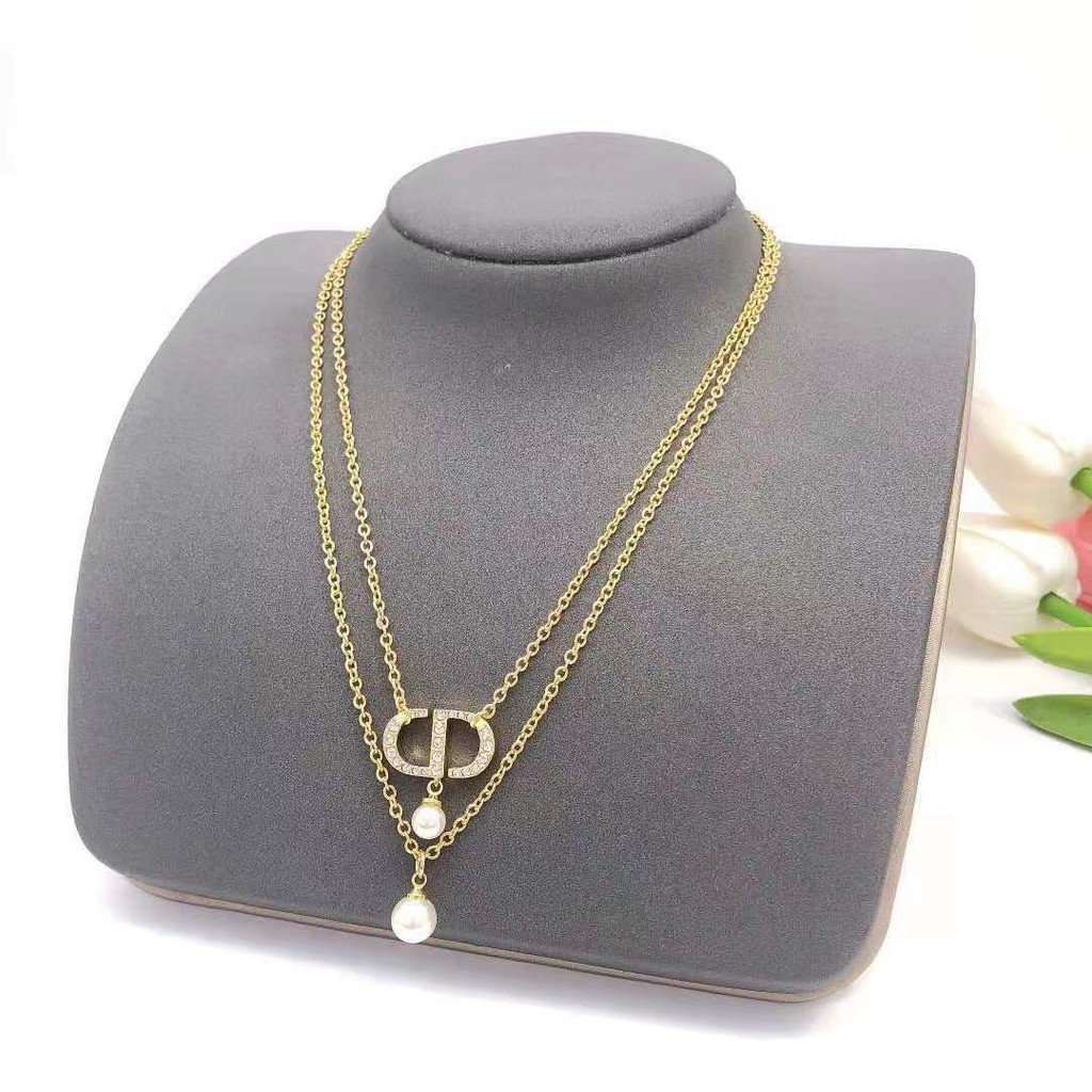DIOR1010 Necklace Multi-Layer Pearl Diamond Necklace Star Pendant Necklace