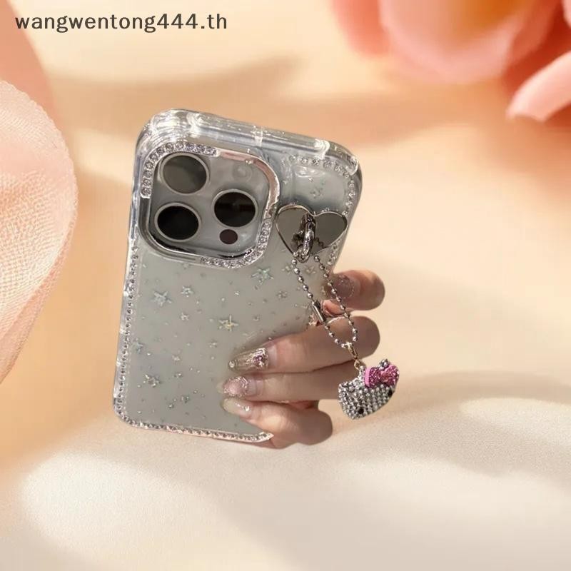 [ TH Fashion ] 1/2PCS น่ารัก KT Sanrio Diamond Hello Kitty หัวพวงกุญแจโลหะจี้สาวโทรศัพท์โซ่ Ccd กล้อ