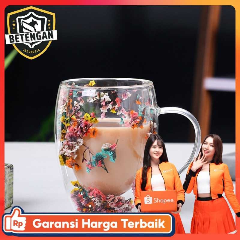 Tazakka ถ้วยกาแฟแก้วทนความร้อน Double Wall Aesthetic Mug 350ml - TZ-350