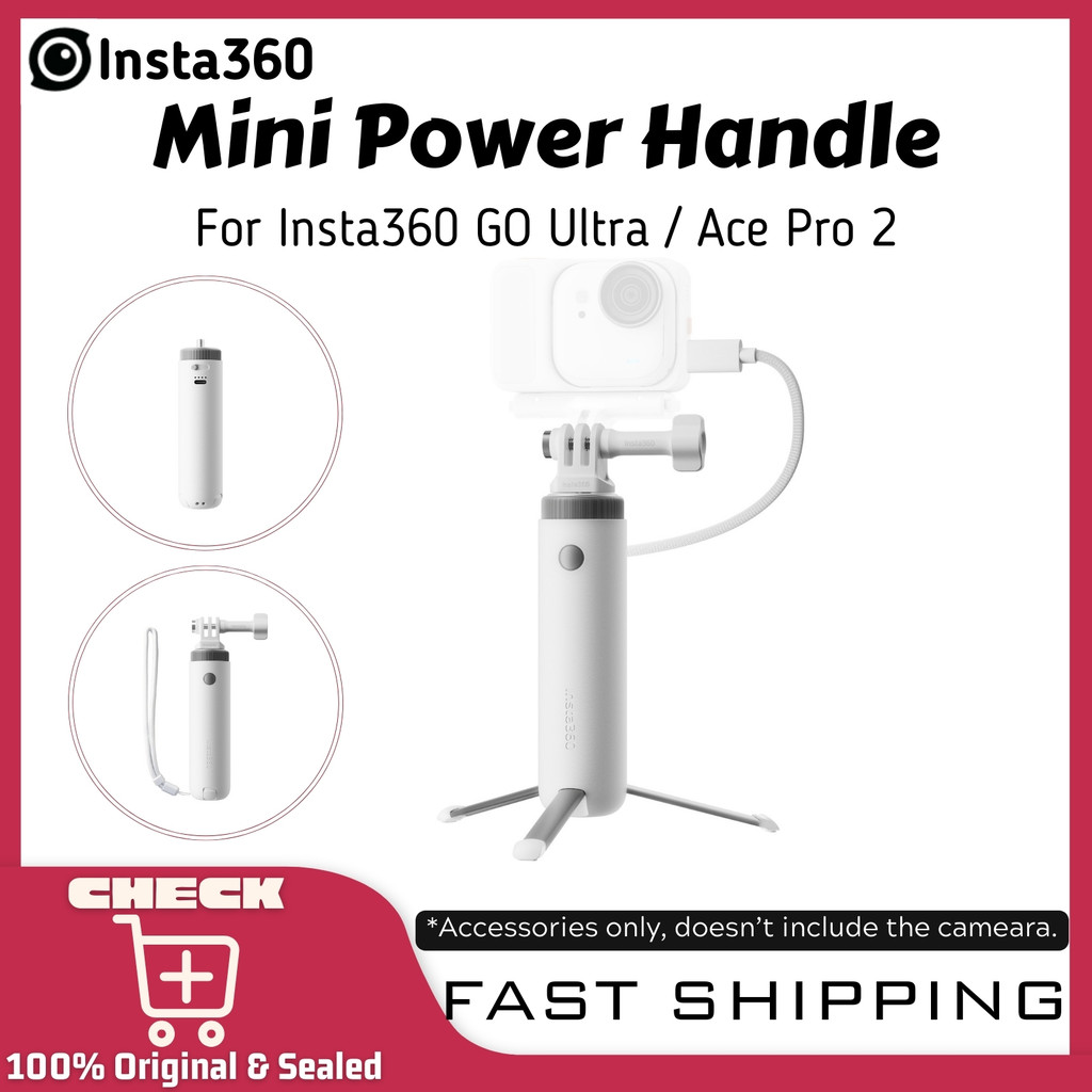 Insta360 Mini Power Handle 4900mAh แบตเตอรี่ Grip สนับสนุนขาตั้งกล้องสําหรับ Insta360 GO Ultra Ace Pro 2 Action กล้องอุปกรณ์เสริม