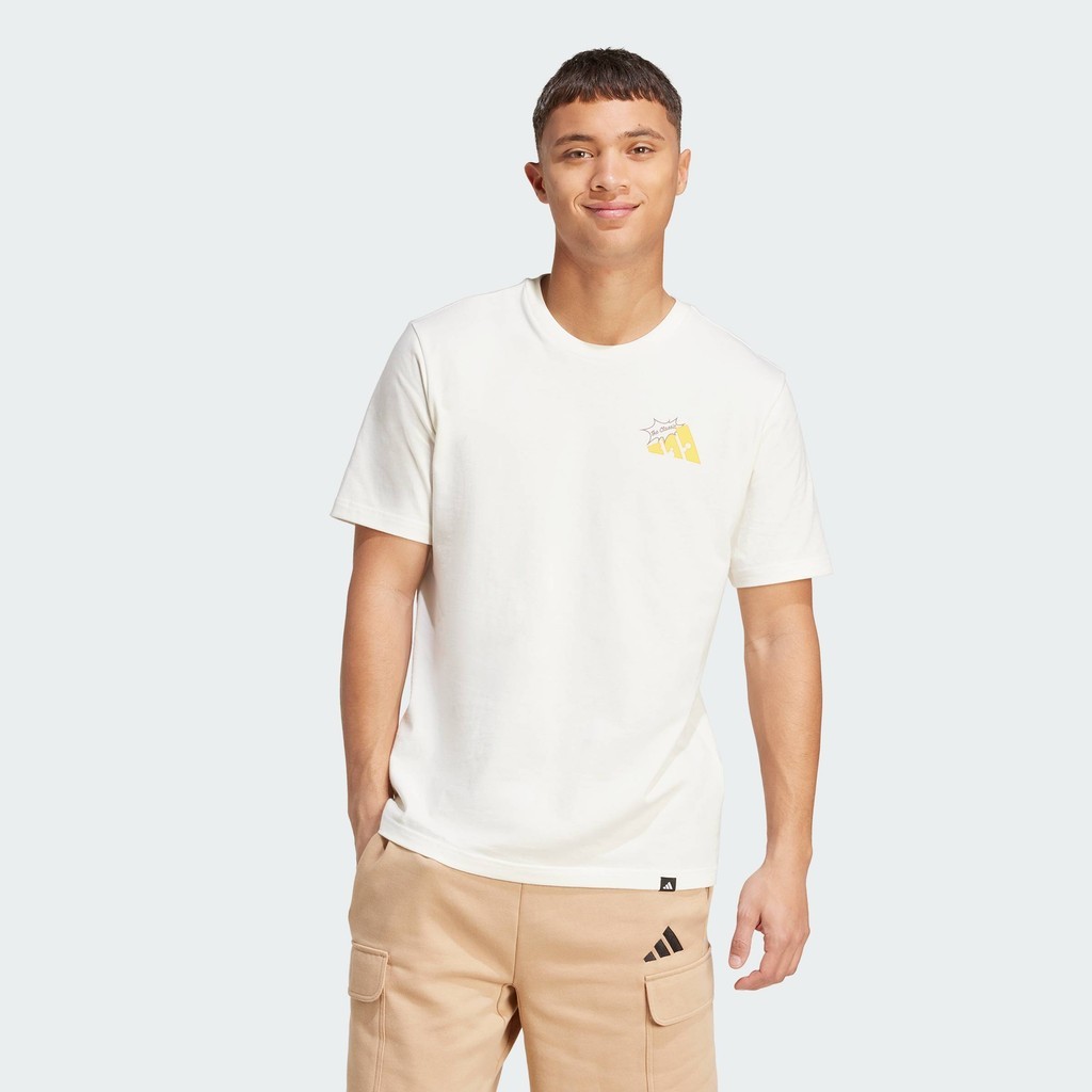 adidas Lifestyle Food Grilled Cheese Graphic Tee Men White JM6459