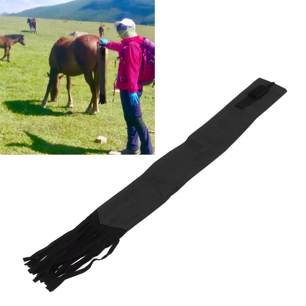Jiabo Horse Tail Bag Guard Anti Bite Fine Workmanship สําหรับฟาร์ม (สีดํา)